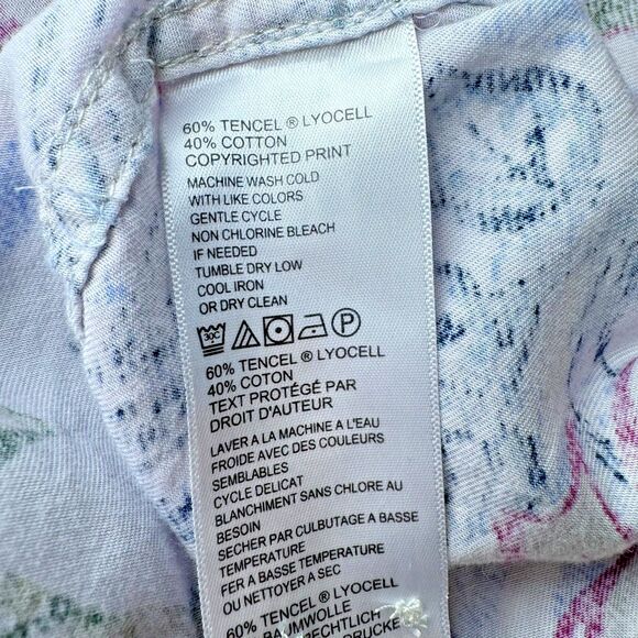 Tommy Bahama Extra Large Reverse Print Camp Shirt Tencel Cotton Tropical Leaf - Picture 10 of 13